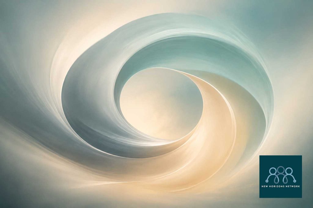 Abstract looping shapes illustrating the alcohol and anxiety cycle