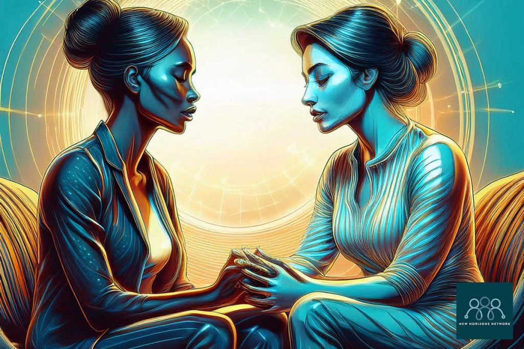Illustration representing professional counselling support for anxiety.