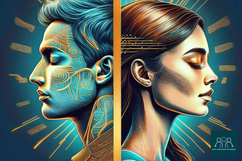 Illustration comparing mental health goals with traditional New Year resolutions.